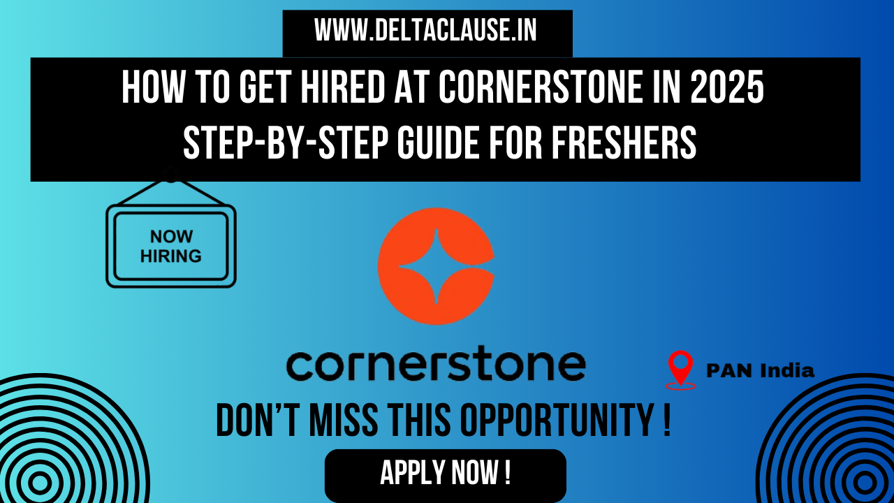 Cornerstone Hiring 2025 - Freshers Recruitment for Junior Engineer Role