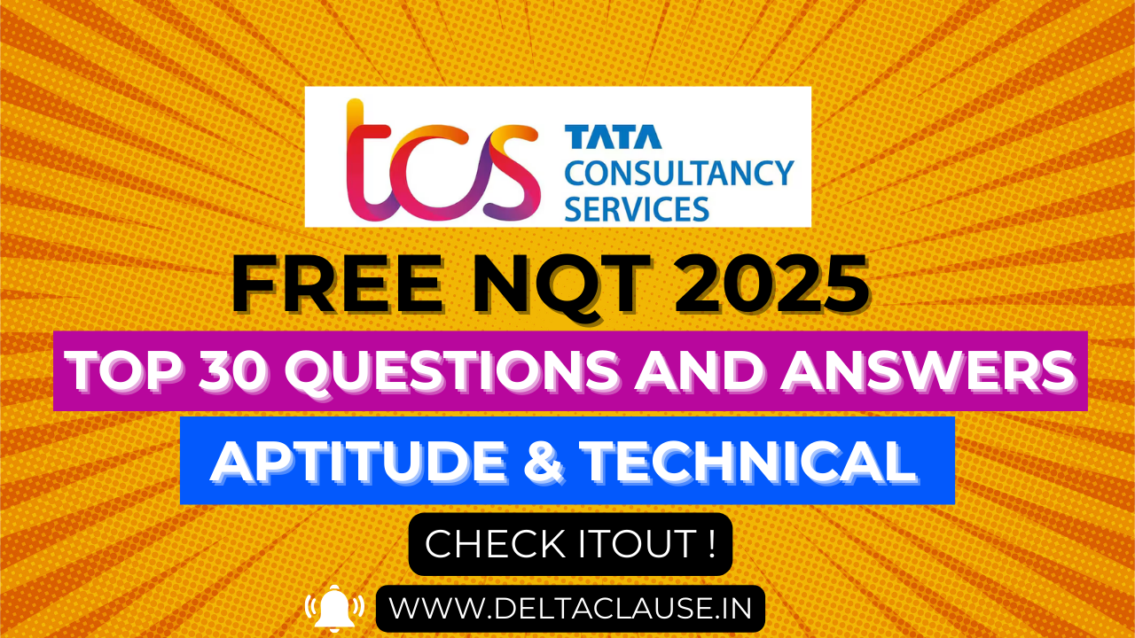 A comprehensive guide featuring 30 essential TCS NQT aptitude and technical questions with answers to help freshers ace the exam.