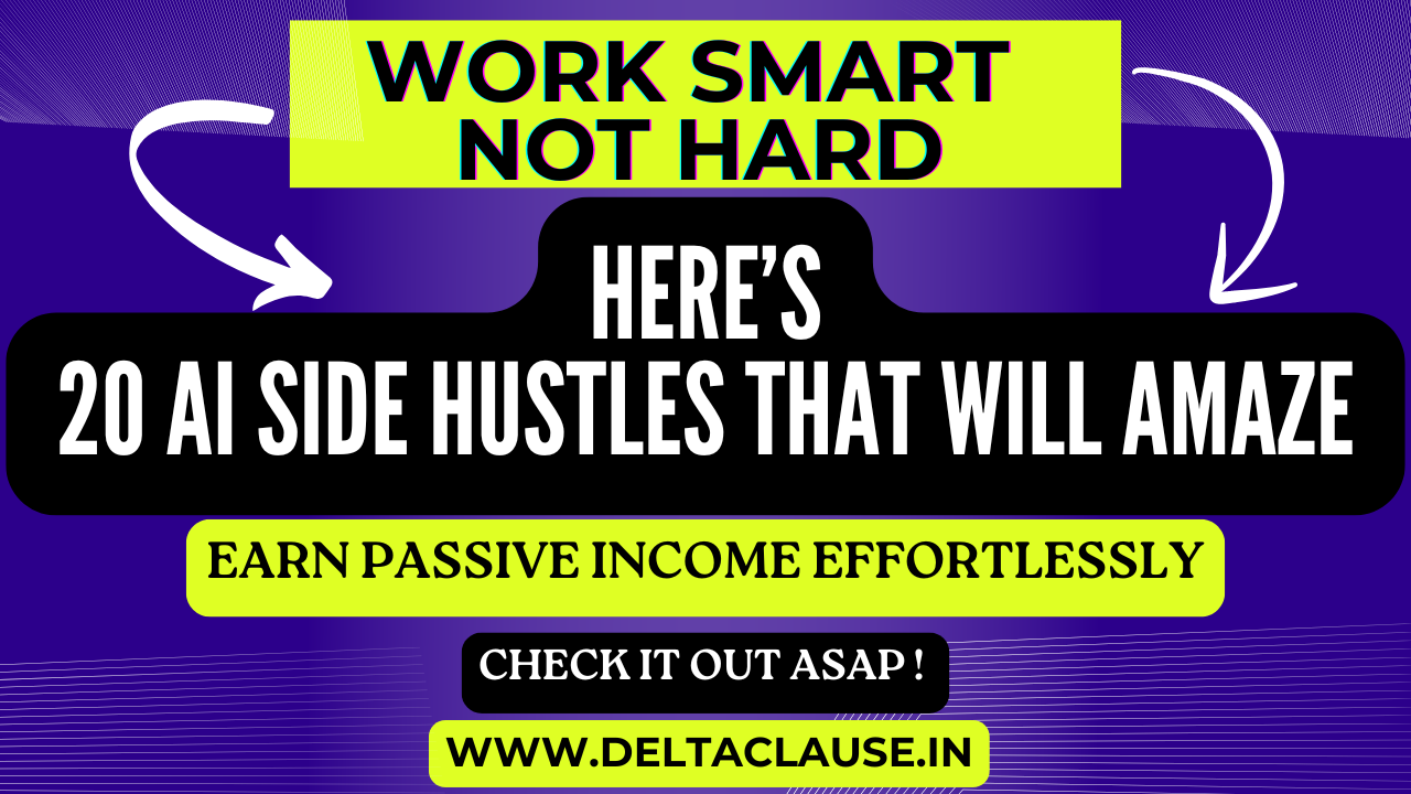 Unlock the power of AI with these 20 smart side hustles that require minimal effort and offer maximum rewards.