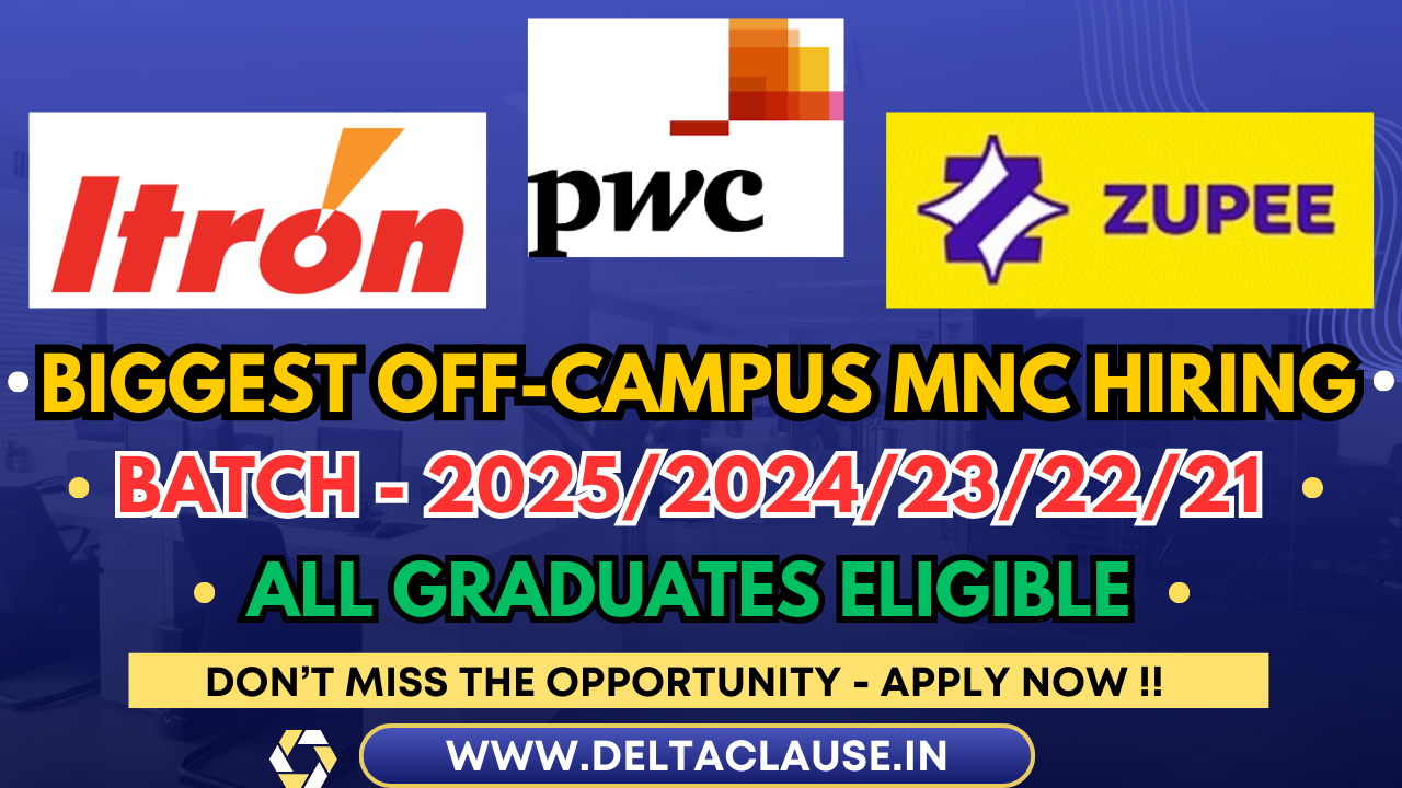 Freshers hiring 2025 – Top MNCs like PwC, Itron, and Zupee are recruiting graduates for high-paying jobs.